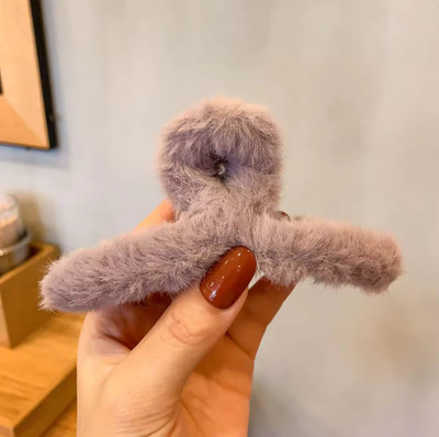 Misa Women And Girls Multi colour Fur Hair Clutcher Pack of 2 Hair Clip Hair Claw(Multicolor)