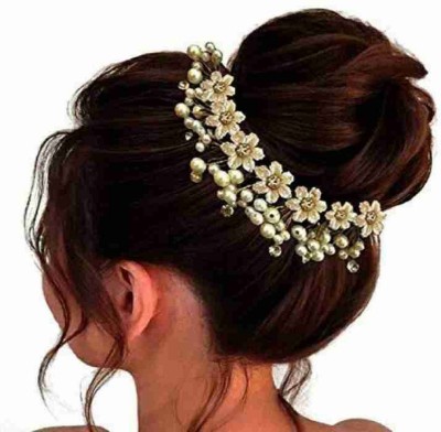 Misthi wedding party function reception easy to wear pearl bride hairpin Hair Pin(White)