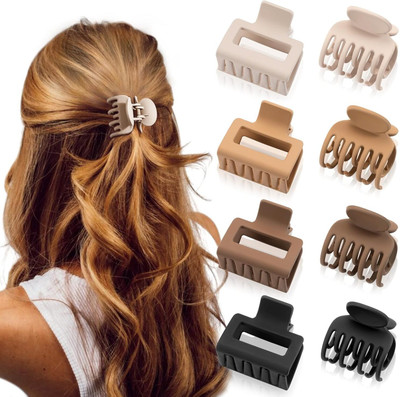 RosaStella 8Pcs Tringle shape claw & Medium Size, hair clutcher for women Hair Claw(Multicolor)
