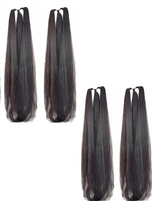 Vama Fashion Womens Nakhil Baal Thick Nylon False Hair Extension Savaram Jada & Artifical Hair Accessory Set(Black)