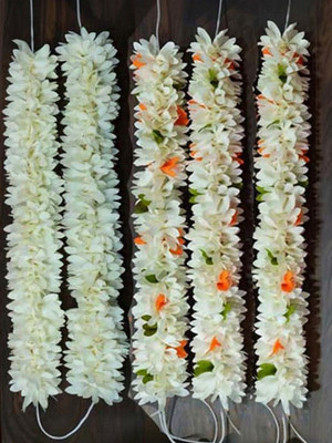 GURRAM 10 inches pack of 3 pcs Flower Fabric Gajra for Gorgeous Hairstyles Womens Hair Accessory Set(Green)