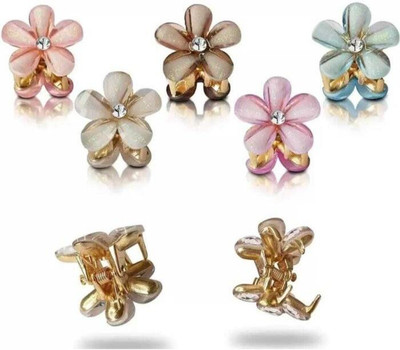house of common Multi Color Flower Hair Clip For Women and Girls ( Pack of 4) Hair Clip(Multicolor)