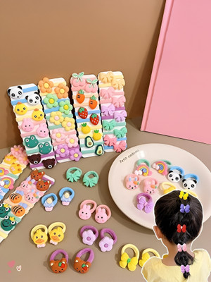 CHIKICHOO 24 PCS Fun & Funky Cartoon: Brighten Up Every Hairstyle Rubber Band(Multicolor)