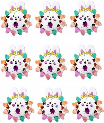 Utkarsh Pack of 9 Mini Cute Plastic Hair Clips Set Baby Hairpin for Kids Girls Toddler Rubber Band(Multicolor)