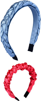 Munavi Elastic Rubber Hair Band hair combo(Blue, Red)