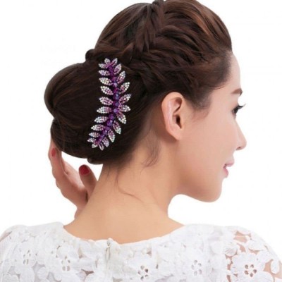 barakath 1 pcs Beauty Rhinestone Double Flower Hair Clip Bun Clip(Multicolor)