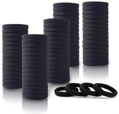 KRSNA CREATION Elastic Ponytail Holders Hair Ties Black Rubber Band Pack of 30 Pcs Rubber Band(Black)