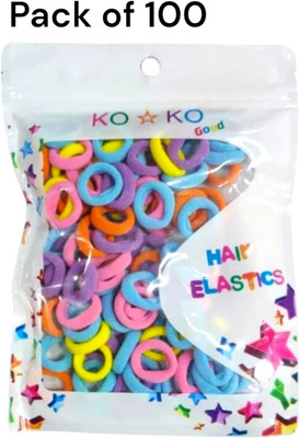 K.V.Y. Collections 100 Pieces Mini Elastic Hair Ties Soft Baby Kids Rubber Band (Multicolor) Rubber Band(Multicolor)