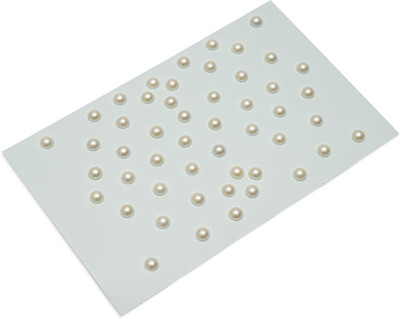 Hair blizz Brown Medium Size 48pc Decoration Pearls Hair Accessories For Girls And Women Hair Tattoo/Sticker(White)