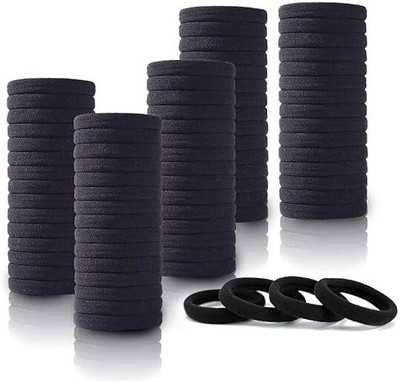 Nihshiv Hub Black color Elastic Hair Bands 150 Pics Rubber Band(Black)