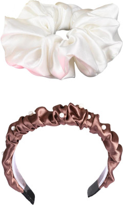 Munavi Elastic Rubber Hair Band hair combo(White, Black, Red, Brown)