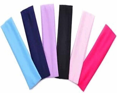 AANU Soft Elastic Yoga Headbands Set of 6 Pcs For Girls And Women Items Multicolor Hair Band(Multicolor)