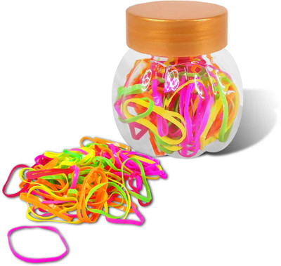 Utkarsh 1 Cute Little Bottles with Colorful Disposable Hair Ties Ponytail Soft Elastic Rubber Band(Multicolor)