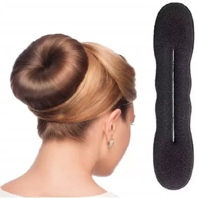 PUCHKOO Magic Foam Sponge Hair Donut Bun Maker Clip Hair Accessory Set(Black)