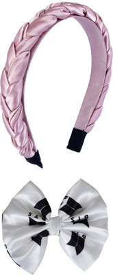 Munavi Elastic Rubber Hair Band hair combo(Pink, Grey)