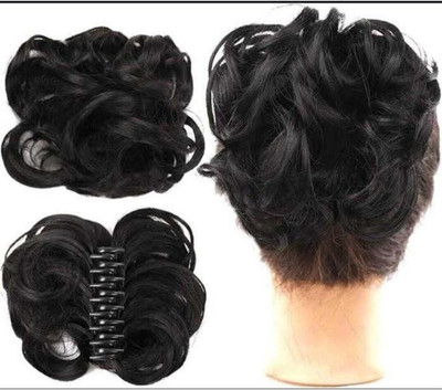 house of common Messy Curly Clip In Claw Hair Natural Wavy Curly Claw Add Hair Volume For Women Hair Claw(Black)