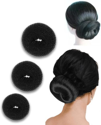 Fezzalo Hair Donut Puff Juda Maker Shaper for Women & Girls. Hair Bun/ Hair Bun Maker Bun(Black)
