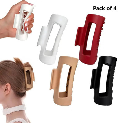 Prityka Beauty Silicone Cloud Hair Claw Clips, Non-Slip Gentle Hair Clips for Women 4pc Hair Claw(Multicolor)