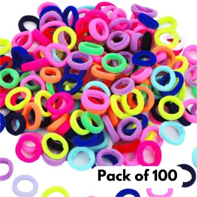 Alucia R pack of 100pcs mini hair rubber band_12 Rubber Band(Multicolor)