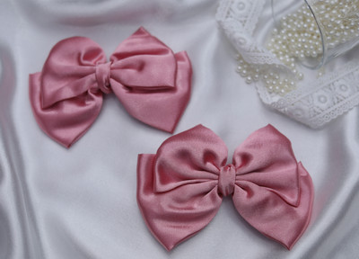LASHES Pink Hair Bow Clip | Pack Of Two Hair Clip(Pink)