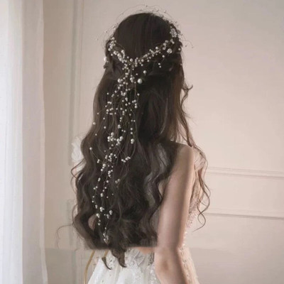 house of common White Jhalar Hair Tiara Head Band(White)