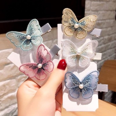 Sonpal Butterfly Portable Hair Clips Pearl For Kids Girls Pack Of 5 Hair Pin Hair Clip Hair Clip(Multicolor)