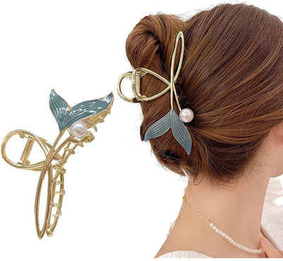 Blubby Stylish Mermaid Pearl Hair Clip Clutcher for Women Girls Hair Claw(Multicolor)