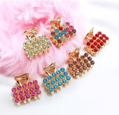 Ansar 2.5cm Crystal Stone Hair Clatcher ( pack of 6 ) Hair Claw(Multicolor)
