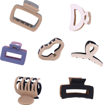 CARTLOG pack of 7 (random colours) clutcher combo Hair Claw(Multicolor)