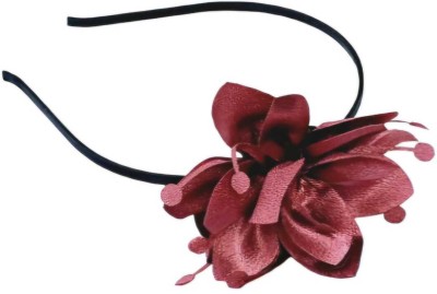 MEDBUDDY Satin Flower Hairband/Head band for Girls Hair Band(Red)