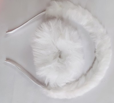 FRESHION STORE FUR RUBBER BAND AND FUR HAIR BAND COMBO PACK HAIR ACCESSORY Hair Accessory Set(White)