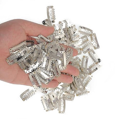 GROWTH Attached Patch/ Wig U Shape Snap Clip for Silver Color for tic tac Set Of 12pcs Hair Extension