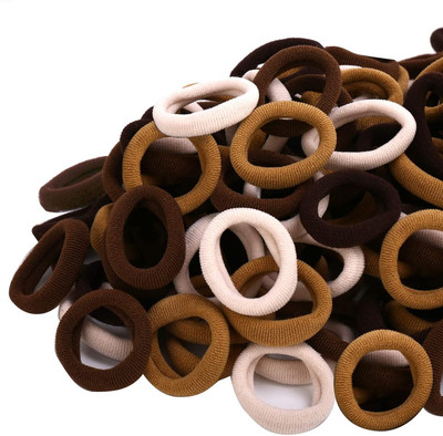 Kela devi Girls Hair Tie Small Ponytail Holders (PACK OF 50) Rubber Band(Brown)