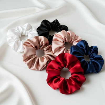 Mueras Satin Silk Hair Scrunchies for Women and Girls Rubber Band(Multicolor)