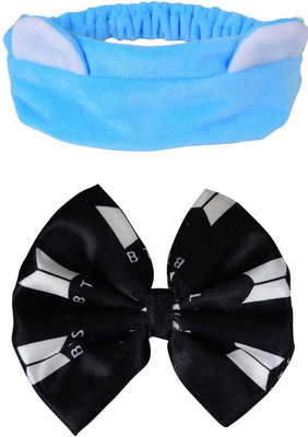 Munavi Elastic Rubber Hair Band hair combo(Blue, Black)