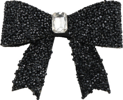NNR Crystal Shiny Stone Bow Butterfly Hair Bow Claw Clip Accessories for Women Hair Band(Black)