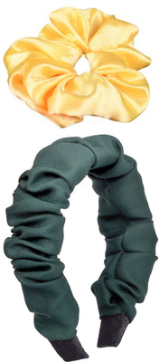 Munavi Elastic Rubber Hair Band hair combo(Yellow, Green)