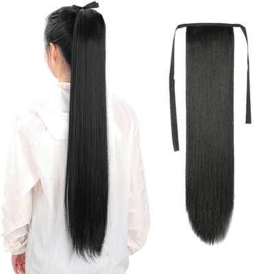 D-DIVINE Silky Soft Ribbon  Extensions And Wigs Women Straight  Extension, Black Hair Extension