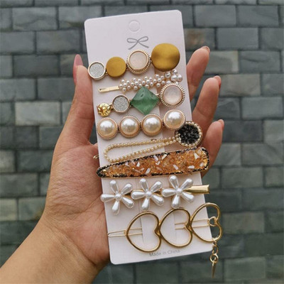 Sonpal 8 Pcs Korean Style Pearl Barrettes Women's Set Hairpin Hair Clip(Multicolor)