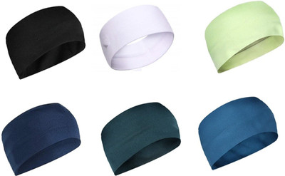 PAROPKAR Tie Headband Sports Elastic Tie Sweatband Wicking Tie Hair Wrap Head Band(Multicolor)