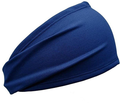 PAROPKAR Tie Headband Sports Elastic Tie Sweatband Wicking Tie Hair Wrap Head Band(Blue)