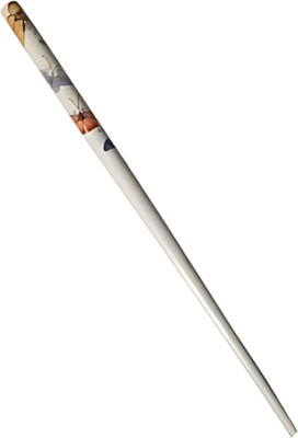 salvusappsolutions Handmade Flower Design Wooden MultiColor Hair stick, 1 Pcs (Multicolor_18 CM) Hair Pin(White)