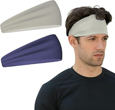 house of common Mens Headband - Running Sweat Head Bands for Sports - Athletic Sweatbands Head Band(Black, Blue)
