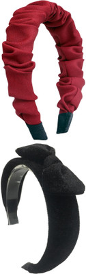 Munavi Elastic Rubber Hair Band hair combo(Red, Black)