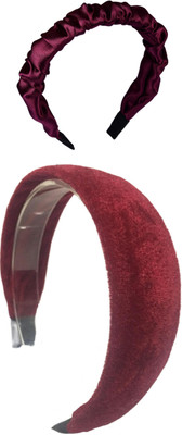 Munavi Elastic Rubber Hair Band hair combo(Maroon, Red)