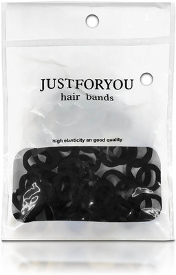 Adhvik 1 Pkt Solid Black Stretchable Cotton Wool Soft Elastic Hair Ties Bun Ponytail Rubber Band(Multicolor)
