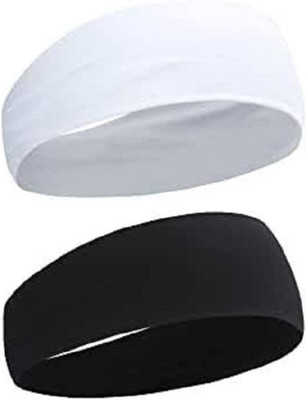 PAROPKAR Workout Running Headband Sports for Yoga Golf Gym Camping Running Tennis Head Band(White, Black)