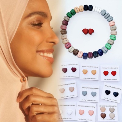 MYYNTI 2 Pairs Hijab Pins heart Hijab Magnetic Pins,Women-Girls Multi-Use Magnet Pins Back Pin(Multicolor)