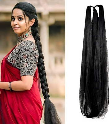 ABS Synthetic Long Parandi/Paranda Baal Choti For Women Braid Extension(Black)