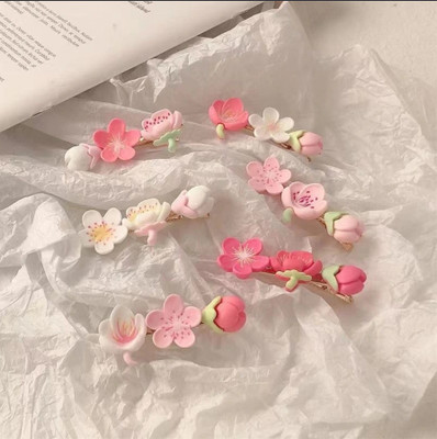 Prityka Beauty Korean Flower Hair Clip Fashion Hair Clips Set Cute Hair Bobby Pins 6pcs Hair Clip(Multicolor)